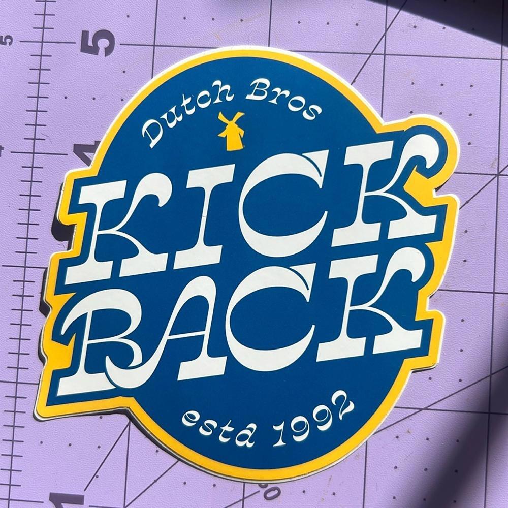 Dutch Bros Blue and gold Kick Back Sticker